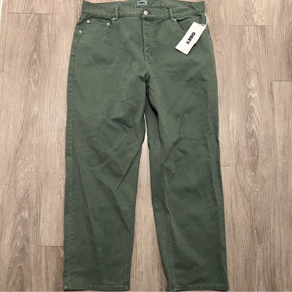 Men's pigment duck green OBEY Hardwork Pigment Denim